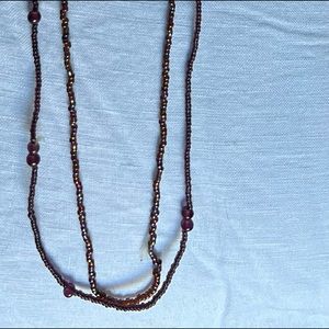 2 extra Long Beaded Necklaces for layering